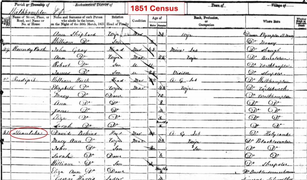 1851 Census - Stanlake