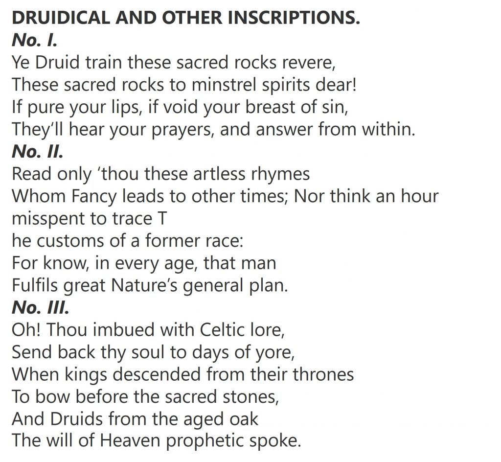 3f. Druidical and other inscriptions