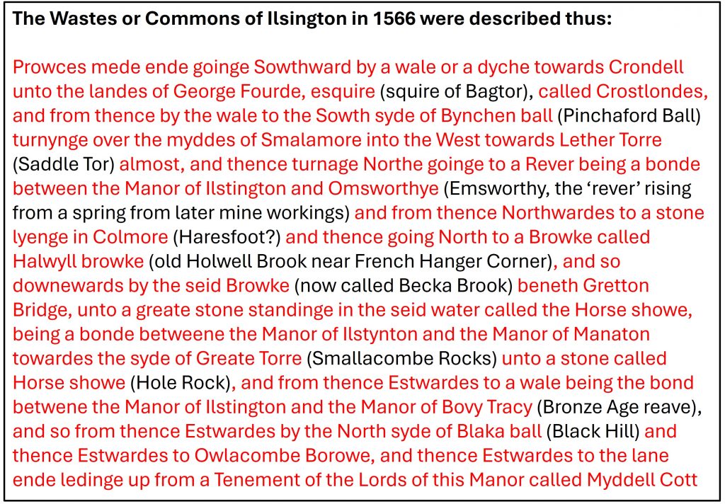 1. Ilsington Manor Bounds 1566