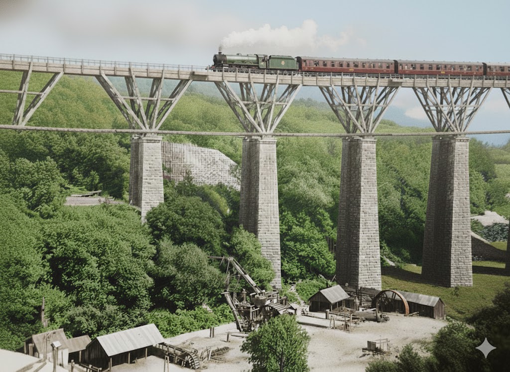 2. Gem Mine from 1887 with steam train
